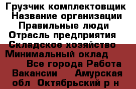 Грузчик-комплектовщик › Название организации ­ Правильные люди › Отрасль предприятия ­ Складское хозяйство › Минимальный оклад ­ 30 000 - Все города Работа » Вакансии   . Амурская обл.,Октябрьский р-н